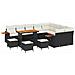 Set Divano Giardino  da 13 Pezzi con Cuscini Nero Polyrattan Acacia, Set Pranzo Giardino  da 4 Pezzi con Cuscini Nero Polyrattan Acacia - Foto miniatura 1