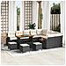 Set Divano Giardino  da 13 Pezzi con Cuscini Nero Polyrattan Acacia, Set Pranzo Giardino  da 4 Pezzi con Cuscini Nero Polyrattan Acacia - Foto miniatura 2
