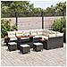 Set Divano Giardino  da 13 Pezzi con Cuscini Nero Polyrattan Acacia, Set Pranzo Giardino  da 4 Pezzi con Cuscini Nero Polyrattan Acacia - Foto miniatura 3