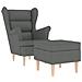 Poltrona con Poggiapiedi Grigio Scuro in Tessuto - Foto miniatura 1