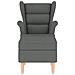Poltrona con Poggiapiedi Grigio Scuro in Tessuto - Foto miniatura 4