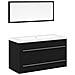 Mobile lavabo con lavandino 3 pcs Rovere nero 90 x 38.5 x 48 cm - Foto miniatura 1