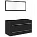 Mobile lavabo con lavandino 3 pcs Rovere nero 90 x 38.5 x 48 cm - Foto miniatura 6