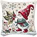 Federa Cuscino Arredo Casa Fodera Tessuto Cinigliato Fantasie Natalizie Made Italy 50x50 Elfo Foglia - Foto miniatura 1