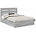 Letto con Contenitore con testiera Grigio Sonoma 160 x 200 cm - Foto miniatura 1