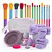 Set Di 15 Pennelli Da Trucco Acquerello Con Spugne, Fascia E Altro - Setole Morbide - Foto miniatura 1