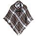 Elegante Scialle A Mantella In Finto Cashmere A Quadri Con Fibbia A Corno White+brown - Foto miniatura 1