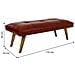 Sgabello In Pelle Rossa 115x53x38h - Foto miniatura 5