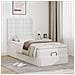 Struttura Letto Pouf con Materasso Bianco 90x190 cm Similpelle - Foto miniatura 4