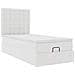 Struttura Letto Pouf con Materasso Bianco 90x190 cm Similpelle - Foto miniatura 7