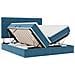 Letto con luci a strisce a LED Blu Scuro 200 x 200 cm Velluto - Foto miniatura 1