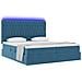 Letto con luci a strisce a LED Blu Scuro 200 x 200 cm Velluto - Foto miniatura 3