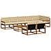 Set di divani da esterno con cuscino 9 pcs Naturale e Beige - Foto miniatura 1