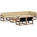Set di divani da esterno con cuscino 9 pcs Naturale e Beige - Foto miniatura 3