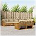 Set di divani da esterno con cuscino 8 pcs Naturale e Beige - Foto miniatura 2