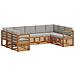 Set divani con cuscino 9 pcs Grigio Naturale e Chiaro - Foto miniatura 1