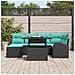 Set Divano da Giardino 7 pz Nero Poly Rattan - Foto miniatura 2