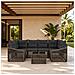 Set Divano da Giardino 7 pz Grigio polyrattan - Foto miniatura 10