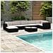 Set Divani da Giardino 8 pz con Cuscini in Polyrattan Nero - Foto miniatura 5