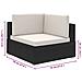 Set Divani da Giardino 8 pz con Cuscini in Polyrattan Nero - Foto miniatura 7