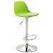 Sgabello Design Kiel in Polipropilene e Similpelle - Sgabello Cucina Girevole e Regolabile - Sgabello da Bar Imbottito e con Poggiapiedi Verde Cromato - Foto miniatura 1