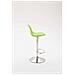 Sgabello Design Kiel in Polipropilene e Similpelle - Sgabello Cucina Girevole e Regolabile - Sgabello da Bar Imbottito e con Poggiapiedi Verde Cromato - Foto miniatura 3