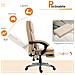 Poltrona Massaggiante da Ufficio, Altezza Regolabile e Reclinabile in Similpelle Dimensioni 67x69x106.5-114.5 cm Colore Beige - Foto miniatura 4