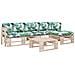 Set Divani a Pallet e Cuscini 4 pz in Legno di Pino Impregnato - Foto miniatura 1