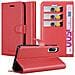 Custodia Compatibile Con Sony Xperia 10 Ii (2. Version) In Rosso Carminio - Coperchio Protettiva Con Chiusura Magnetica, Funzione Stand E Tasca Per Le Carte - Foto miniatura 1