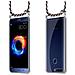 Catena Di Telefoni Cellulari Compatibile Con Honor 8 Pro In Blu Scuro Giallo - Coperchio Protettivo In Silicone Con Anelli D'argento, Cinturino In Corda E Custodia Staccabile - Foto miniatura 7