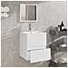 Mobile Da Bagno Con Specchio Bianco In Legno Multistrato - Foto miniatura 3