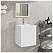 Mobile Da Bagno Con Specchio Bianco In Legno Multistrato - Foto miniatura 1