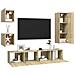 Set di Mobili TV 5 pz Rovere Sonoma in Legno Multistrato - Foto miniatura 2