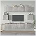 Set di Mobili Porta TV 6 pz Grigio Cemento in Legno Multistrato - Foto miniatura 1