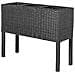 Vaso Per Piante Rialzato Caragana Rattan Sintetico 77 Cm Nero - Foto miniatura 7