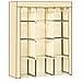 Armadio In Tessuto Con 8 Ripiani E 2 Barre Con Porta Avvolgibile, 125x46x162.5cm, Beige - Foto miniatura 4