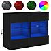 Mobile TV a Parete con Luci LED Nero 78,5x30x60,5 cm - Foto miniatura 1