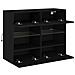 Mobile TV a Parete con Luci LED Nero 78,5x30x60,5 cm - Foto miniatura 8