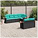 Set Divani Da Giardino 7 Pz Con Cuscini Nero In Polyrattan - Foto miniatura 1