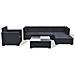 Set Divani Da Giardino 6 Pz Con Cuscini In Polyrattan Nero - Foto miniatura 6