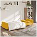 Divano Letto a 2 Posti con 2 Cuscini Giallo in Tessuto - Foto miniatura 3