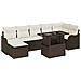 Set di divani da giardino 8 pezzi cuscini Marrone Polyrattan, Divano giardino 2 posti cuscini Marrone Polyrattan - Foto miniatura 1
