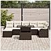 Set di divani da giardino 8 pezzi cuscini Marrone Polyrattan, Divano giardino 2 posti cuscini Marrone Polyrattan - Foto miniatura 3