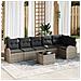 Set Divano da Giardino 6 Pezzi con Cuscini Rattan Sintetico Nero, Divano da Giardino 2 Posti con Ripostiglio e Cuscini Rattan Sintetico Grigio - Foto miniatura 2