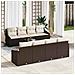 Set Divano da Giardino a 7 Pezzi con Cuscini Marrone Polyrattan - Foto miniatura 2