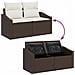 Set Divano da Giardino a 7 Pezzi con Cuscini Marrone Polyrattan - Foto miniatura 9