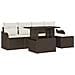 Set divano giardino  da 6 pezzi con cuscini in rattan polietilene marrone, Divano giardino  a 2 posti con storage e cuscini in rattan polietilene marrone - Foto miniatura 1