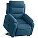 Poltrona Alzapersona Massaggi Elettrica Reclinabile Blu Velluto - Foto miniatura 3
