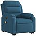 Poltrona Alzapersona Massaggi Elettrica Reclinabile Blu Velluto - Foto miniatura 4