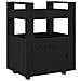 Carrello da Cucina  Nero Rovere 60x45x80 cm Legno Ingenerizzato - Foto miniatura 1